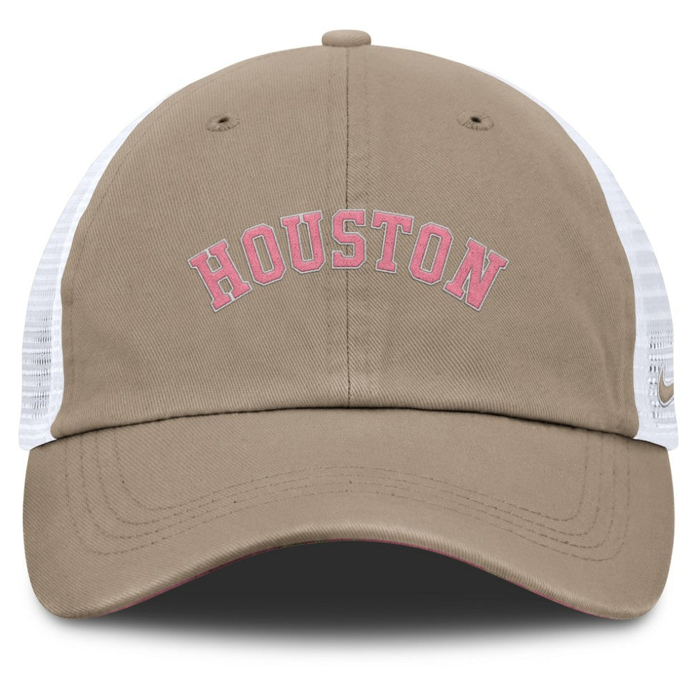 Houston Astros Unisex Mother's Day Club Trucker Adjustable Hat Khaki/White