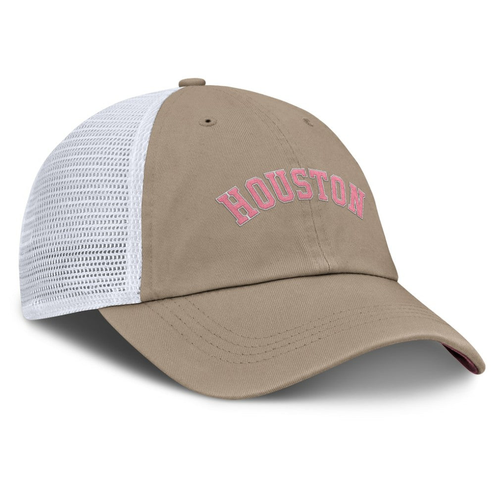 Houston Astros Unisex Mother's Day Club Trucker Adjustable Hat Khaki/White