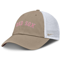Boston Red Sox Unisex Mother's Day Club Trucker Adjustable Hat Khaki/White