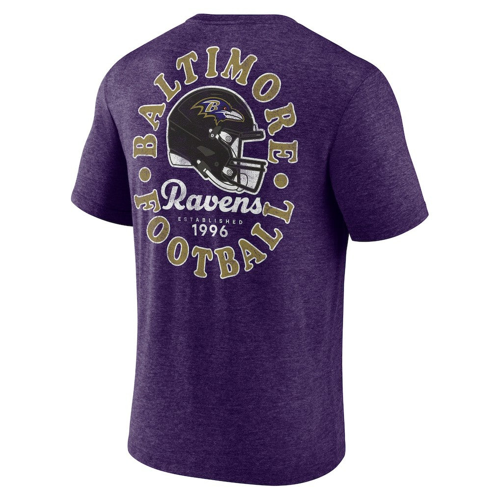 Baltimore Ravens Purple Oval Bubble Tri-Blend T-Shirt discount