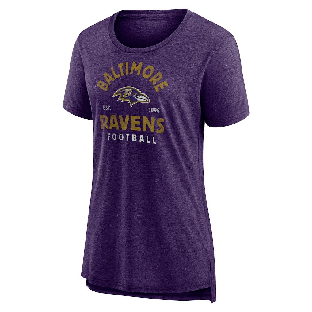 Baltimore Ravens Women's Vintage Arch Tri-Blend T-Shirt - Purple outlet