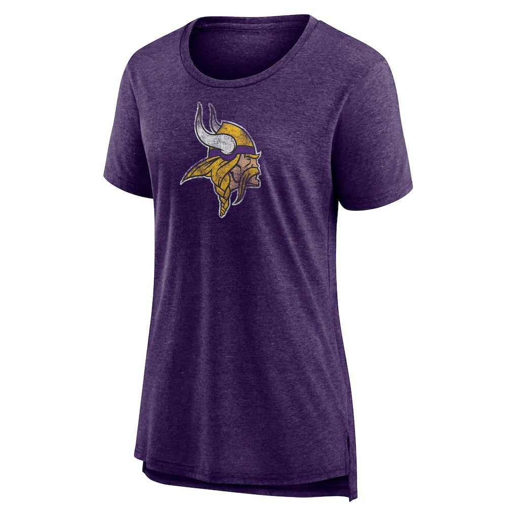 Minnesota Vikings Women's Distressed Tri-Blend T-Shirt - Purple cheap