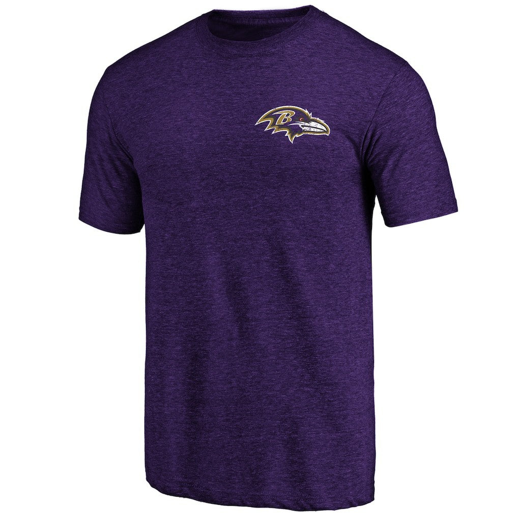 Baltimore Ravens Purple Left Chest Distressed Tri-Blend T-Shirt cheap
