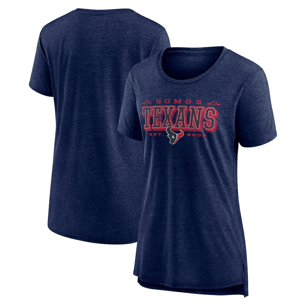 Houston Texans Women's Vintage Graphic Tri-Blend Scoop Neck T-Shirt - Navy outlet