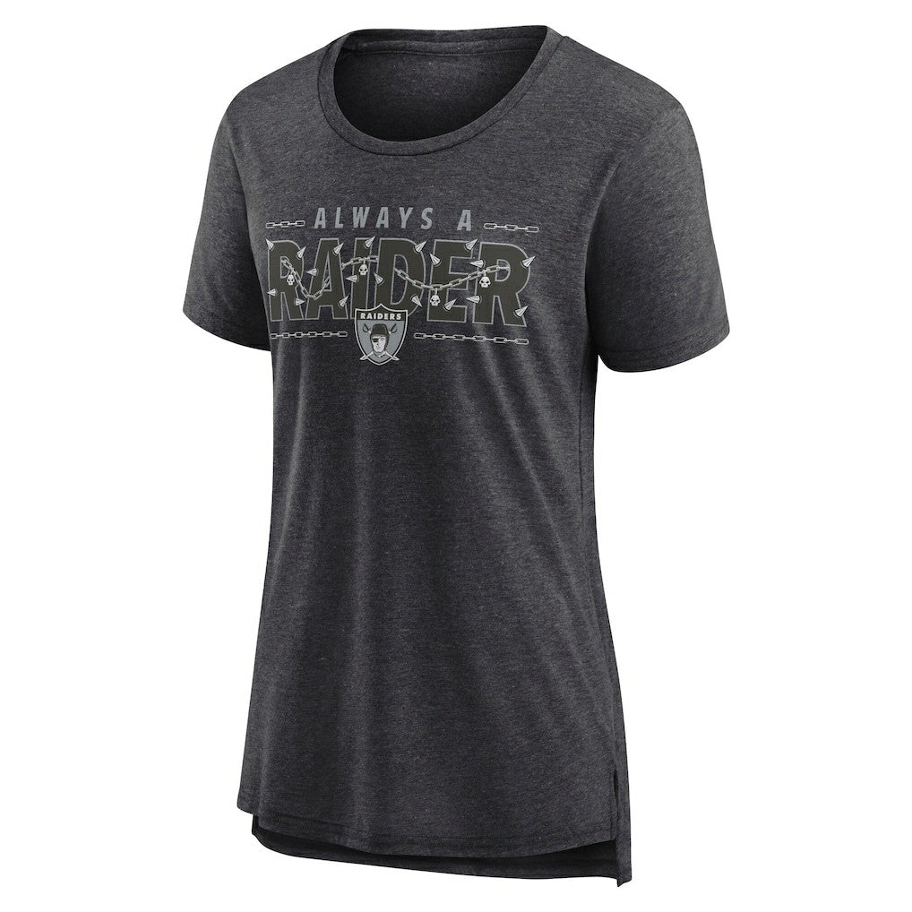 Las Vegas Raiders Women's Vintage Graphic Tri-Blend Scoop Neck T-Shirt - Charcoal outlet