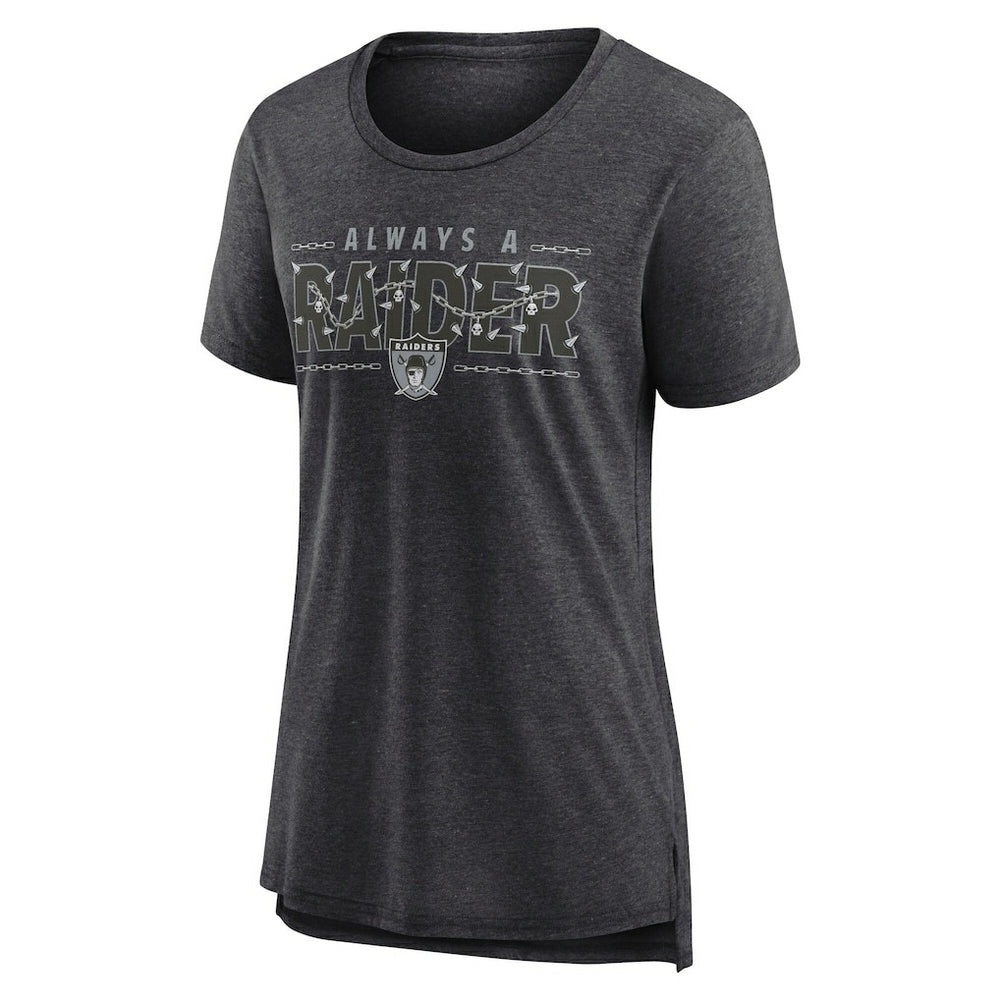 Las Vegas Raiders Women's Vintage Graphic Tri-Blend Scoop Neck T-Shirt - Charcoal outlet