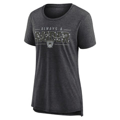 Las Vegas Raiders Women's Vintage Graphic Tri-Blend Scoop Neck T-Shirt - Charcoal outlet