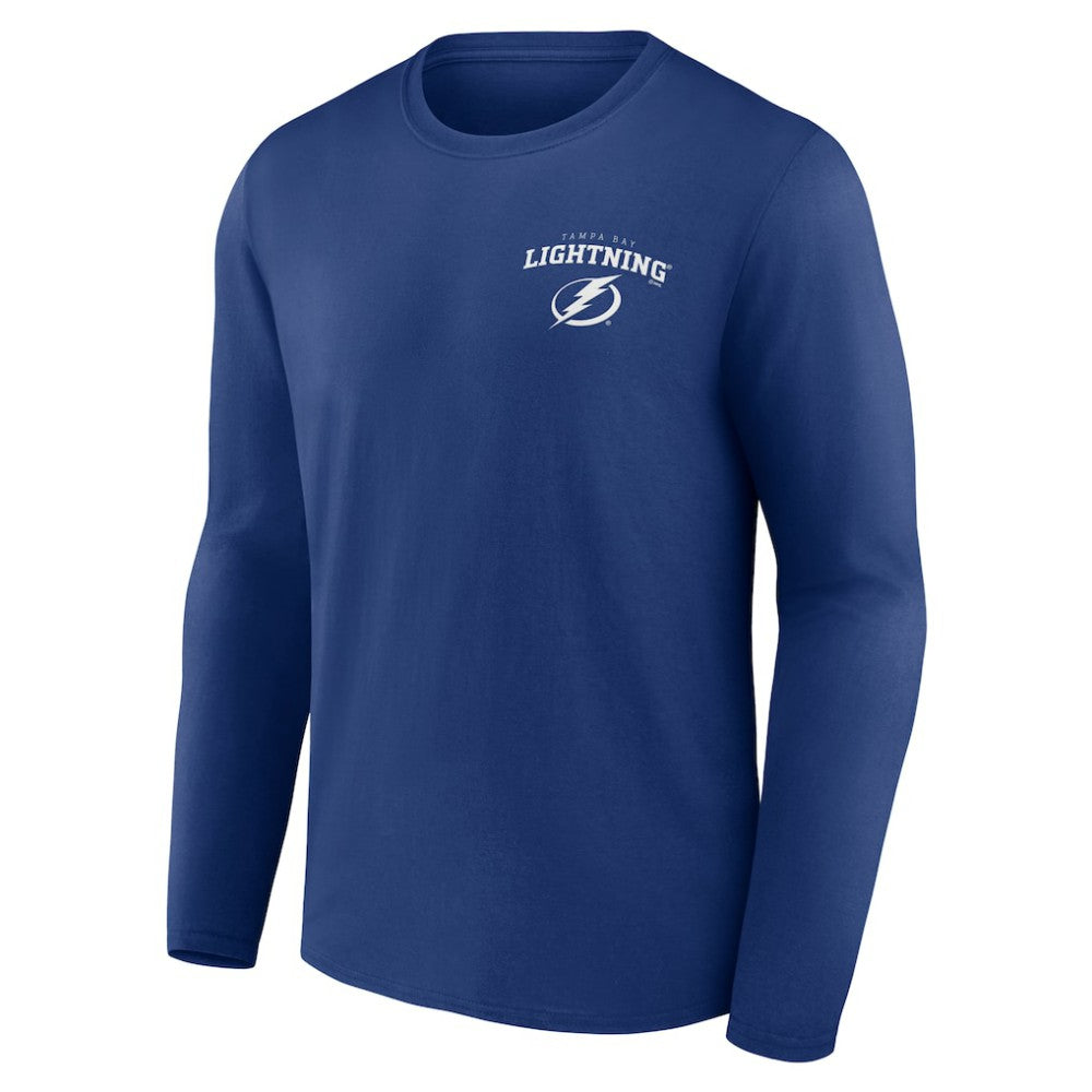 Tampa Bay Lightning Blue Team Lockup Long Sleeve T-Shirt T-shirts