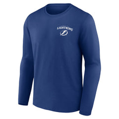 Tampa Bay Lightning Blue Team Lockup Long Sleeve T-Shirt T-shirts