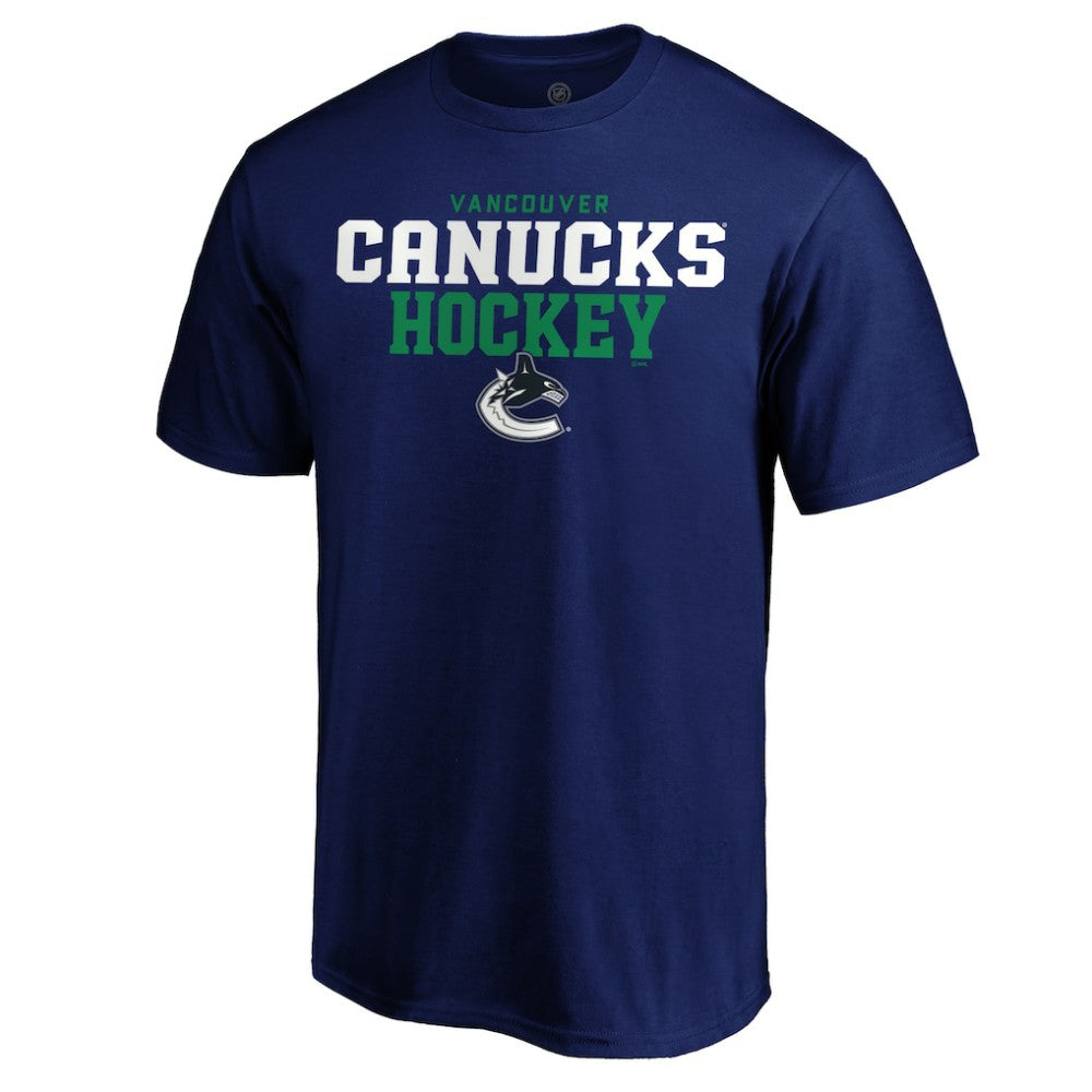 Vancouver Canucks Navy Double Stack T-Shirt T-shirts