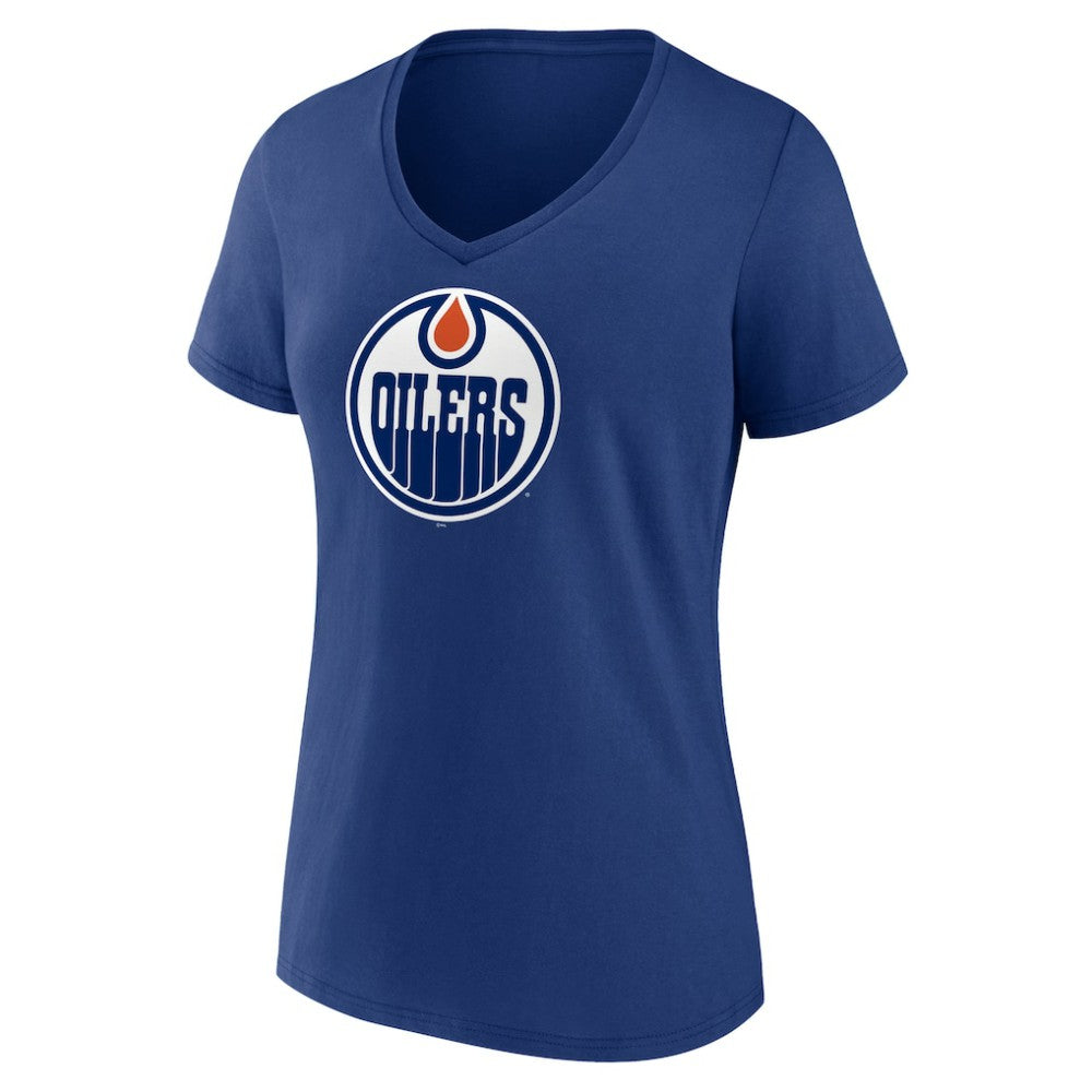 Edmonton Oilers Women's Primary Logo T-Shirt - Blue T-shirts