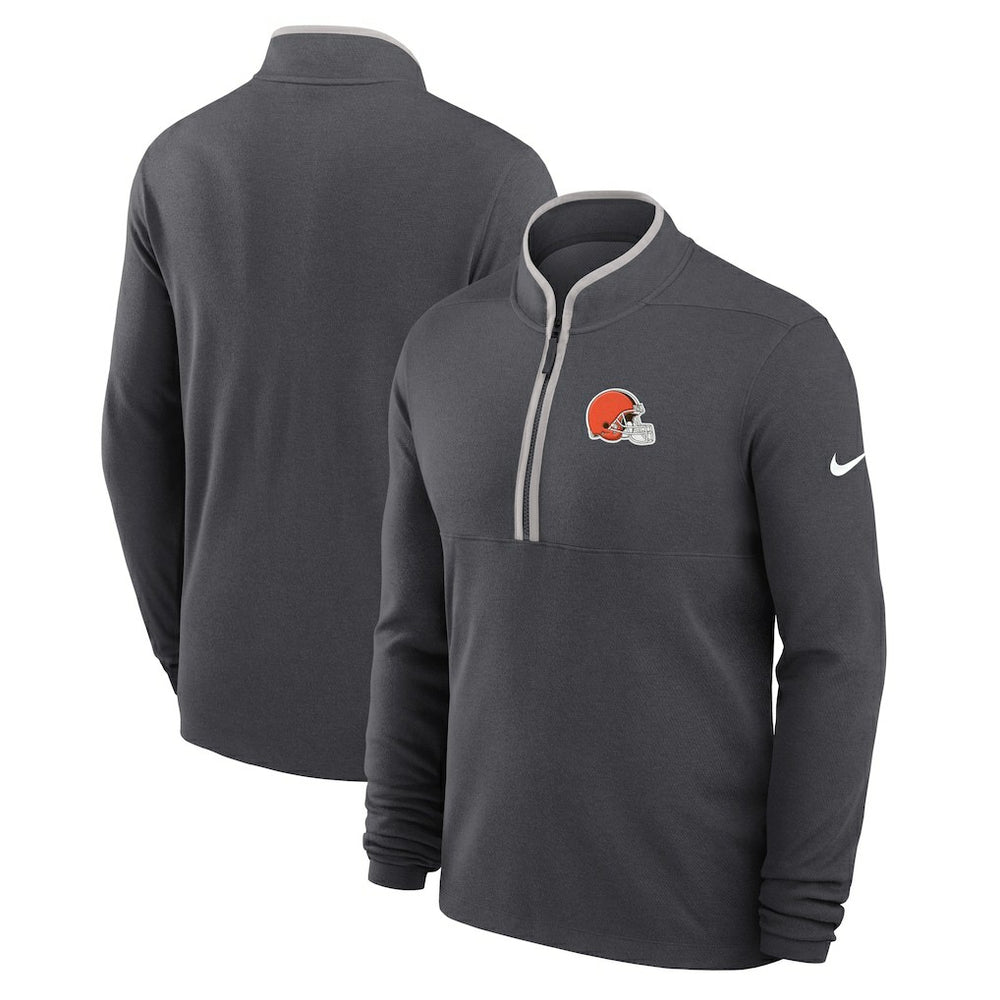 Cleveland Browns Lightweight Victory Dri-FIT Half-Zip Pullover - Anthracite discount