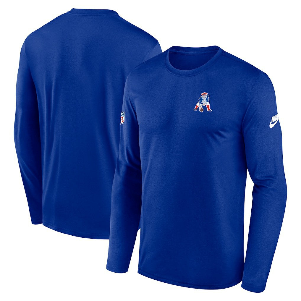 New England Patriots Legend Small Logo Dri-FIT Long Sleeve T-Shirt - Royal on sale