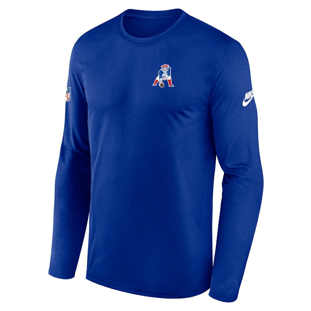 New England Patriots Legend Small Logo Dri-FIT Long Sleeve T-Shirt - Royal on sale