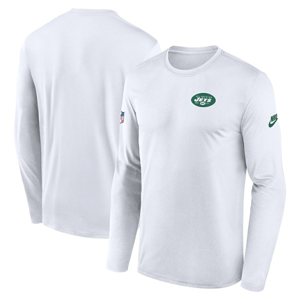 New York Jets Legend Small Logo Dri-FIT Long Sleeve T-Shirt - White discount