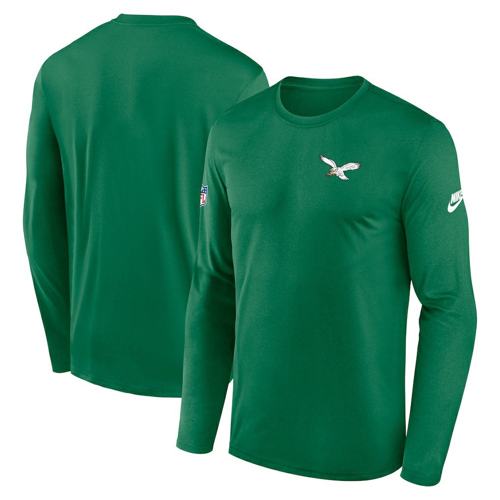 Philadelphia Eagles Legend Small Logo Dri-FIT Long Sleeve T-Shirt - Kelly Green for sale