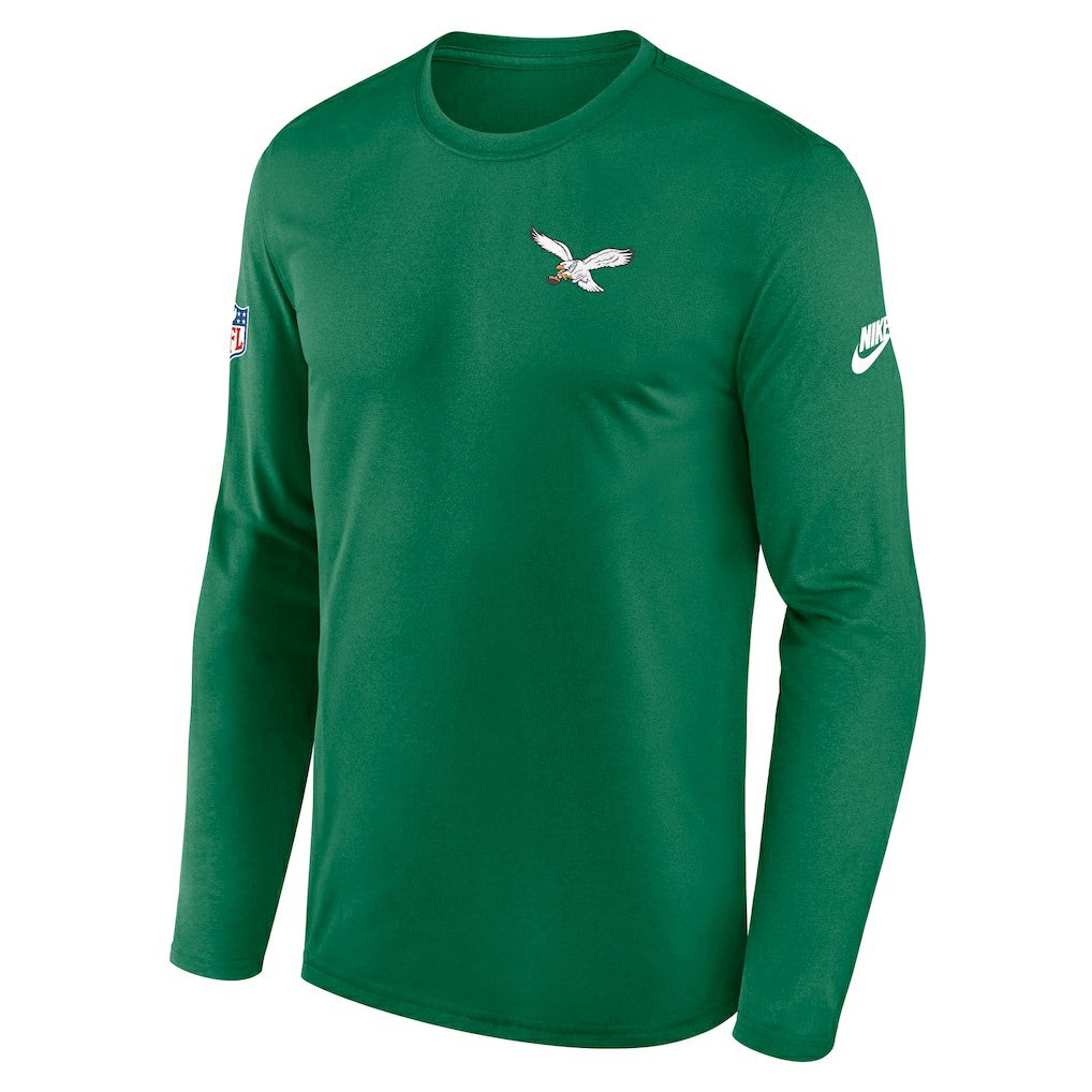 Philadelphia Eagles Legend Small Logo Dri-FIT Long Sleeve T-Shirt - Kelly Green for sale