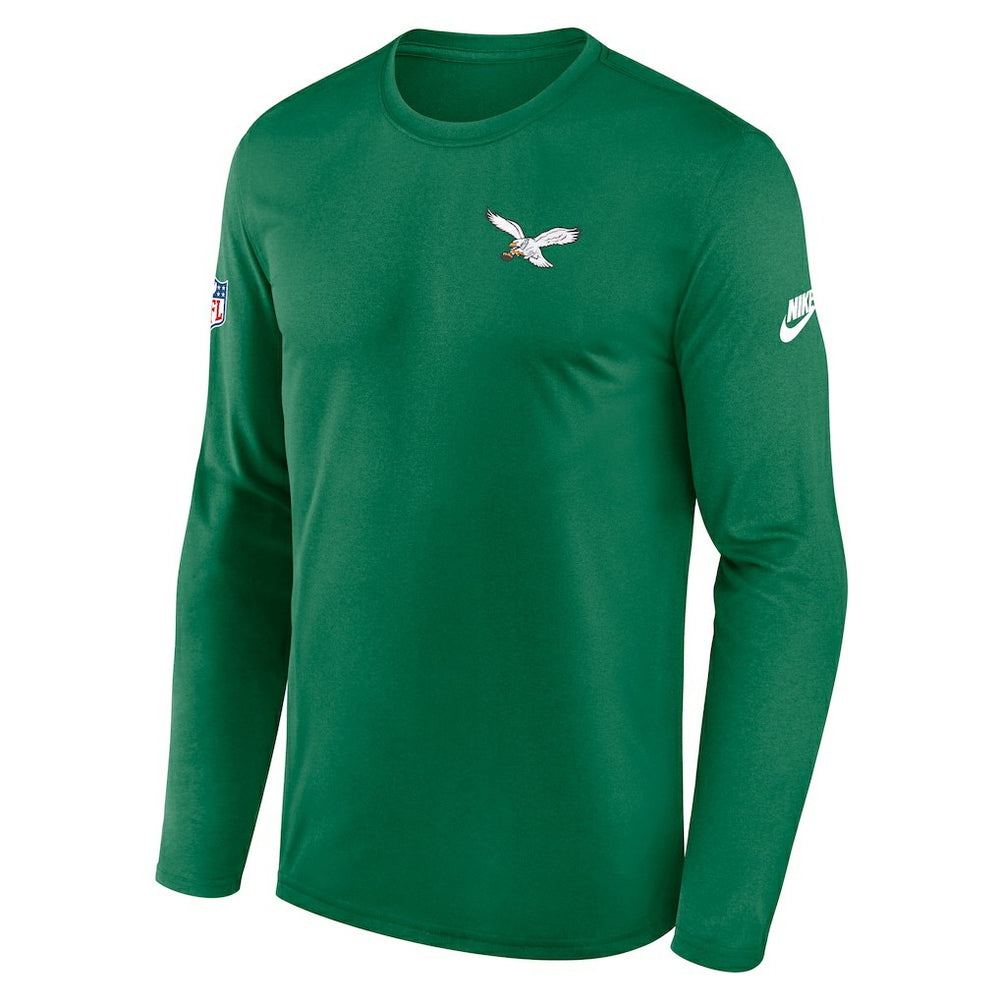 Philadelphia Eagles Legend Small Logo Dri-FIT Long Sleeve T-Shirt - Kelly Green for sale