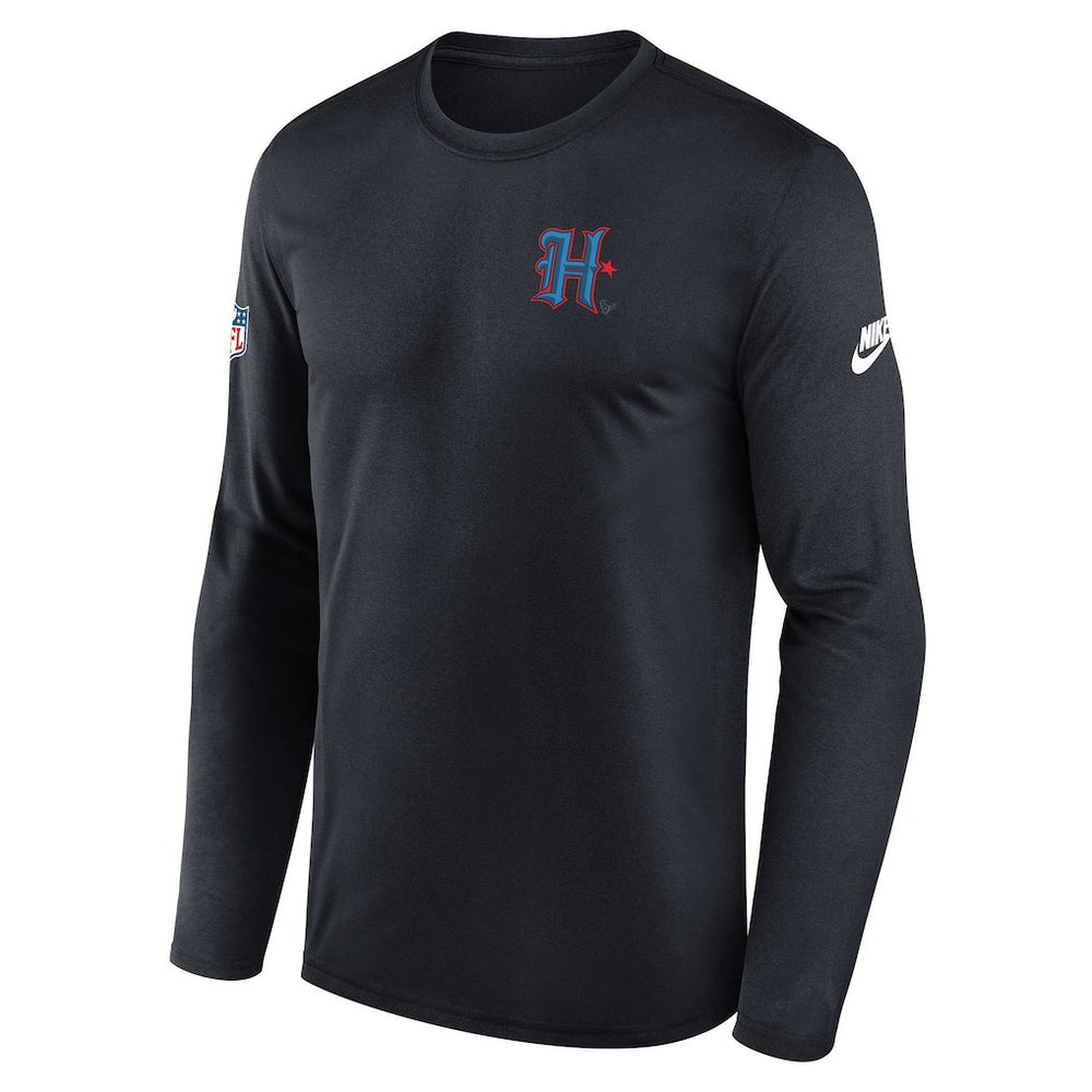Houston Texans Legend Small Logo Dri-FIT Long Sleeve T-Shirt - Navy on sale