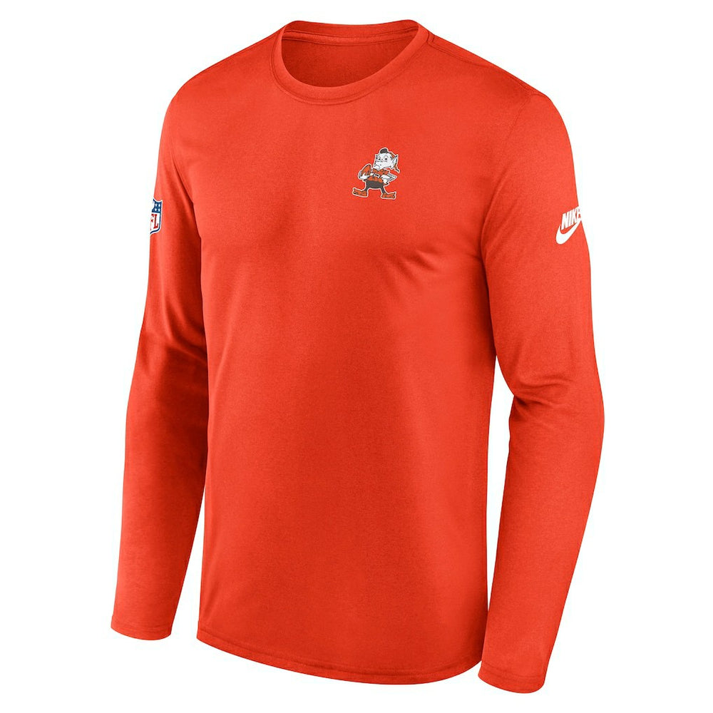 Cleveland Browns Legend Small Logo Dri-FIT Long Sleeve T-Shirt - Orange cheap