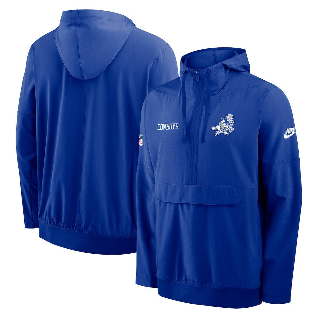 Dallas Cowboys Sideline Alt Pack Anorak Half-Zip Hoodie Jacket - Royal discount