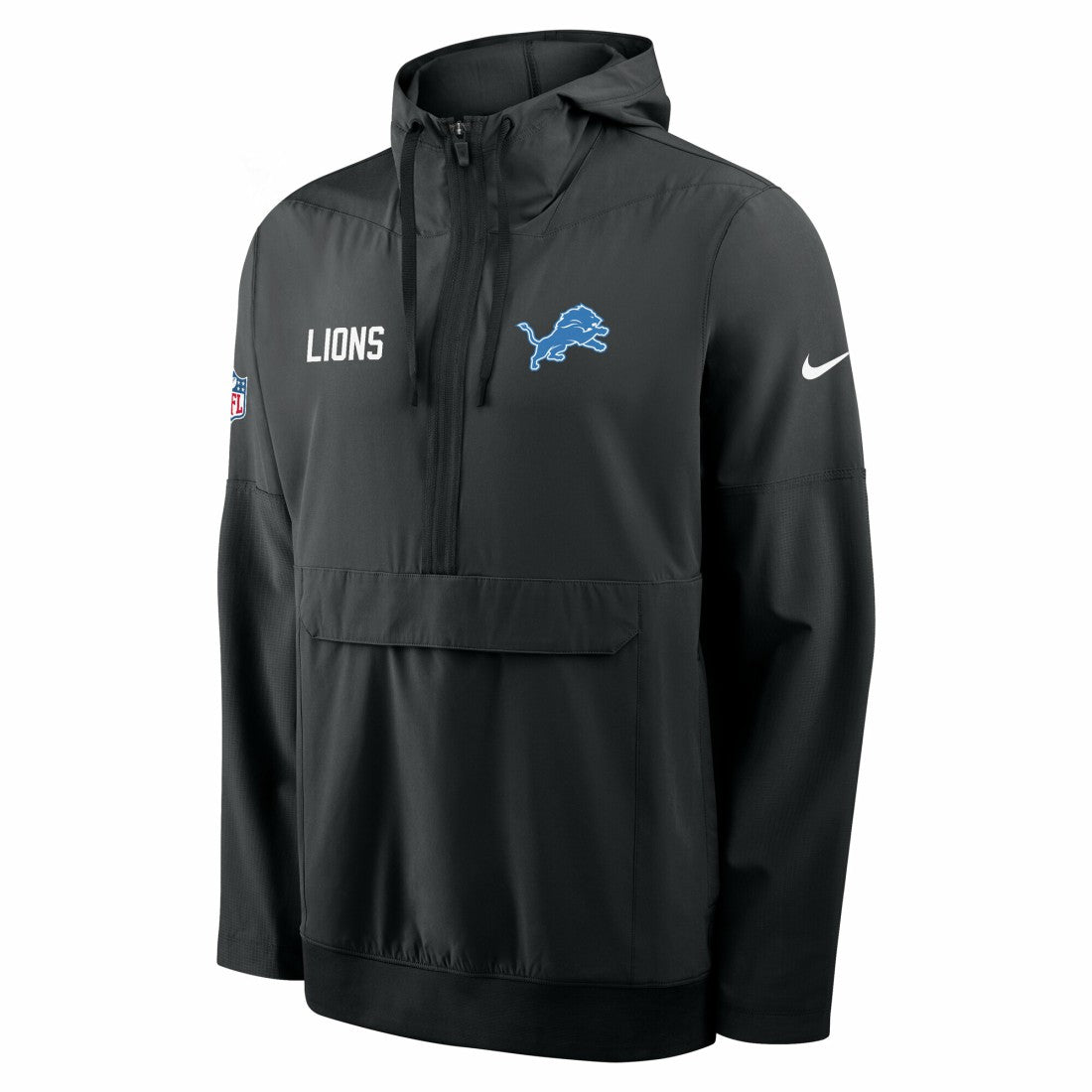 Detroit Lions Sideline Alt Pack Anorak Half-Zip Hoodie Jacket - Black on sale