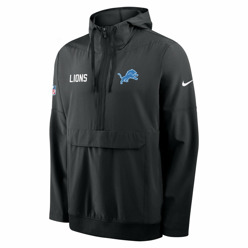 Detroit Lions Sideline Alt Pack Anorak Half-Zip Hoodie Jacket - Black on sale