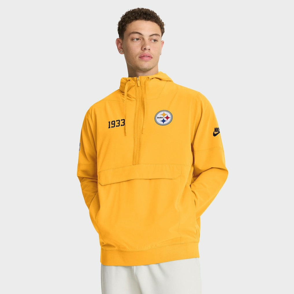 Pittsburgh Steelers 1933 Sideline Alt Pack Anorak Half-Zip Hoodie Jacket - Gold for sale