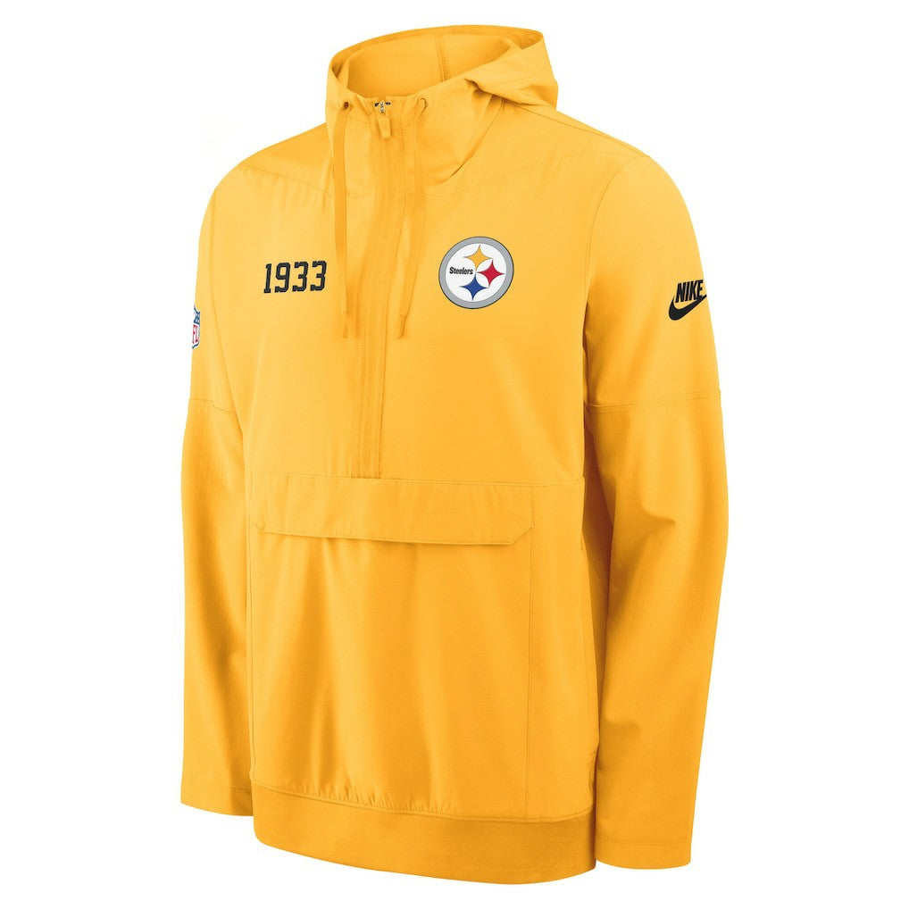 Pittsburgh Steelers 1933 Sideline Alt Pack Anorak Half-Zip Hoodie Jacket - Gold for sale