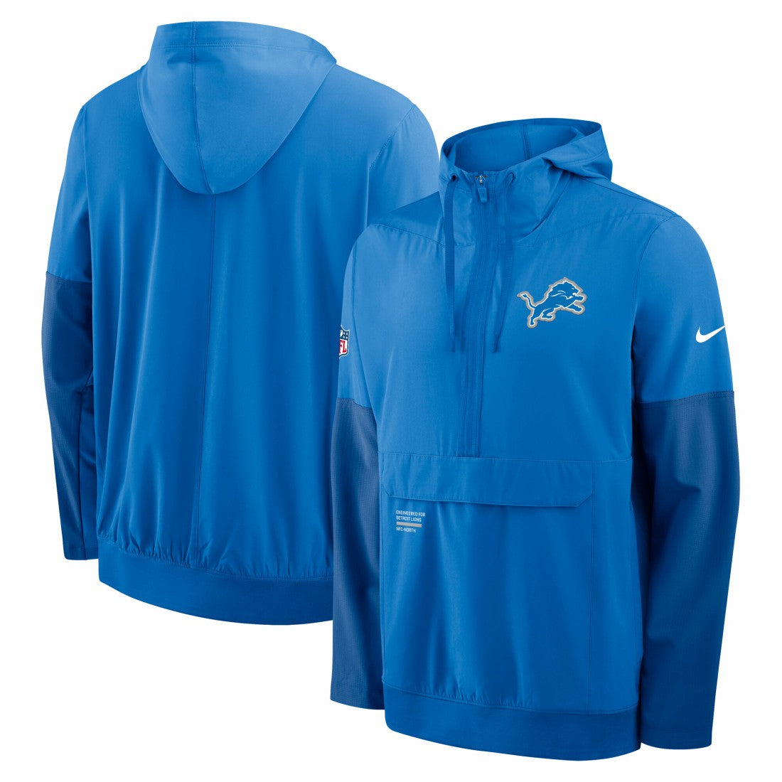 Detroit Lions Sideline Anorak Half-Zip Hoodie Jacket - Blue sale