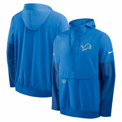 Detroit Lions Sideline Anorak Half-Zip Hoodie Jacket - Blue sale