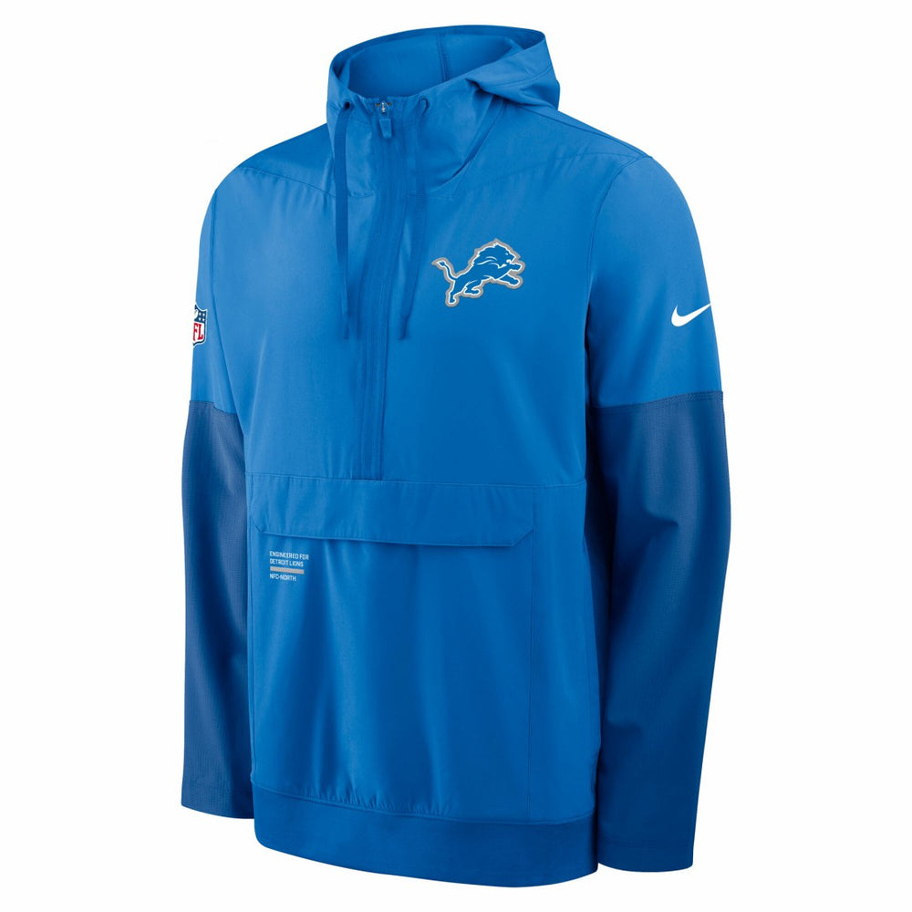 Detroit Lions Sideline Anorak Half-Zip Hoodie Jacket - Blue sale