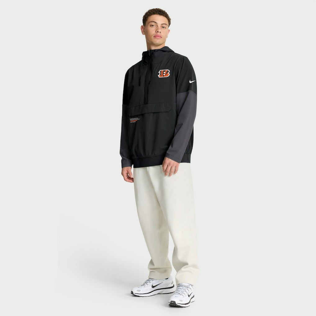 Cincinnati Bengals Sideline Anorak Half-Zip Hoodie Jacket - Black sale