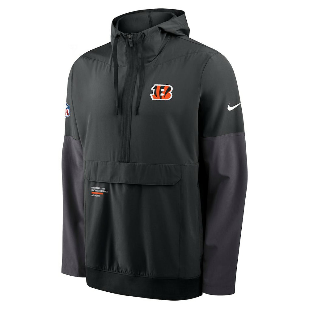 Cincinnati Bengals Sideline Anorak Half-Zip Hoodie Jacket - Black sale