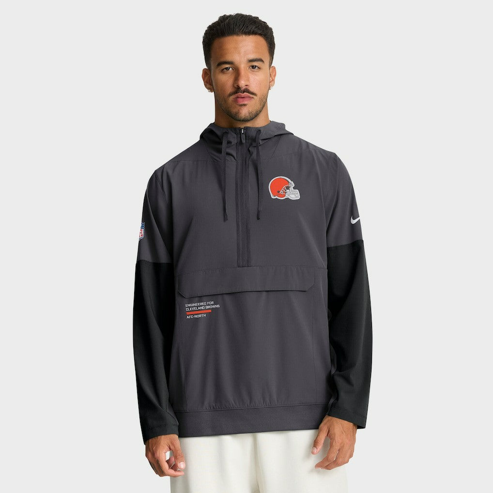Cleveland Browns Sideline Anorak Half-Zip Hoodie Jacket - Anthracite online