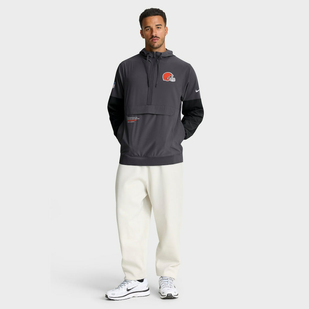 Cleveland Browns Sideline Anorak Half-Zip Hoodie Jacket - Anthracite online