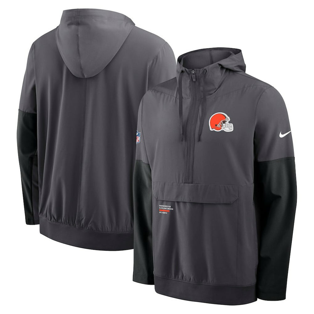 Cleveland Browns Sideline Anorak Half-Zip Hoodie Jacket - Anthracite online