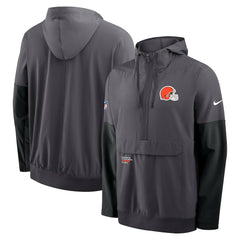 Cleveland Browns Sideline Anorak Half-Zip Hoodie Jacket - Anthracite online