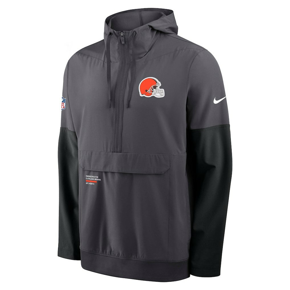 Cleveland Browns Sideline Anorak Half-Zip Hoodie Jacket - Anthracite online