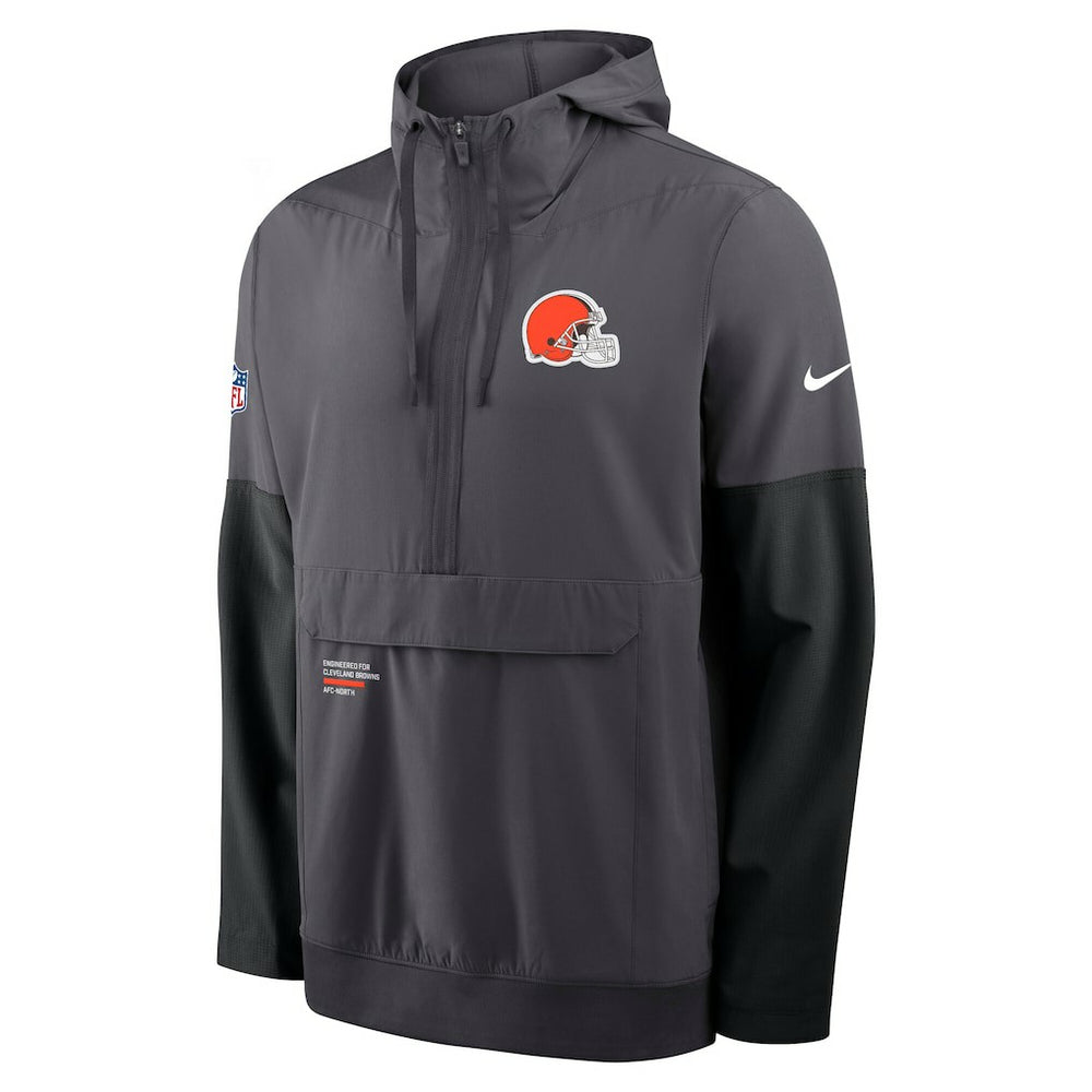 Cleveland Browns Sideline Anorak Half-Zip Hoodie Jacket - Anthracite online