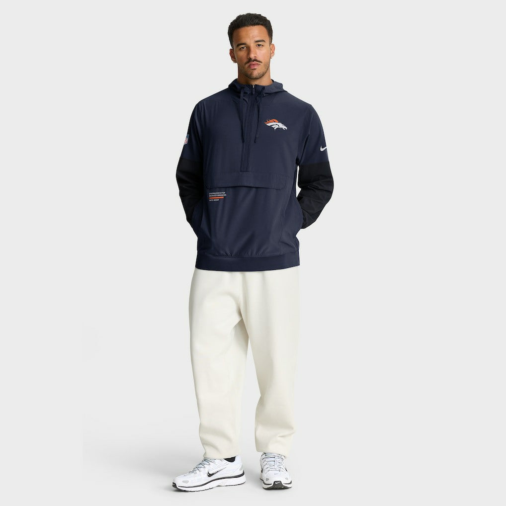 Denver Broncos Sideline Anorak Half-Zip Hoodie Jacket - Navy on sale