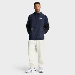 Denver Broncos Sideline Anorak Half-Zip Hoodie Jacket - Navy on sale