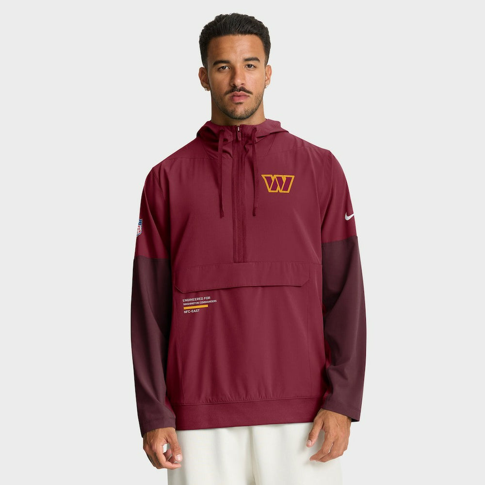 Washington Commanders Sideline Anorak Half-Zip Hoodie Jacket - Burgundy on sale