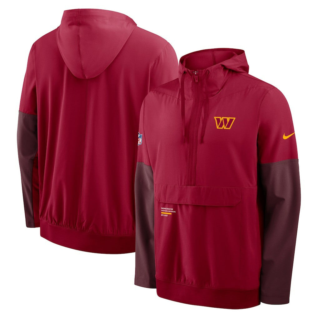 Washington Commanders Sideline Anorak Half-Zip Hoodie Jacket - Burgundy on sale