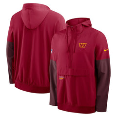 Washington Commanders Sideline Anorak Half-Zip Hoodie Jacket - Burgundy on sale