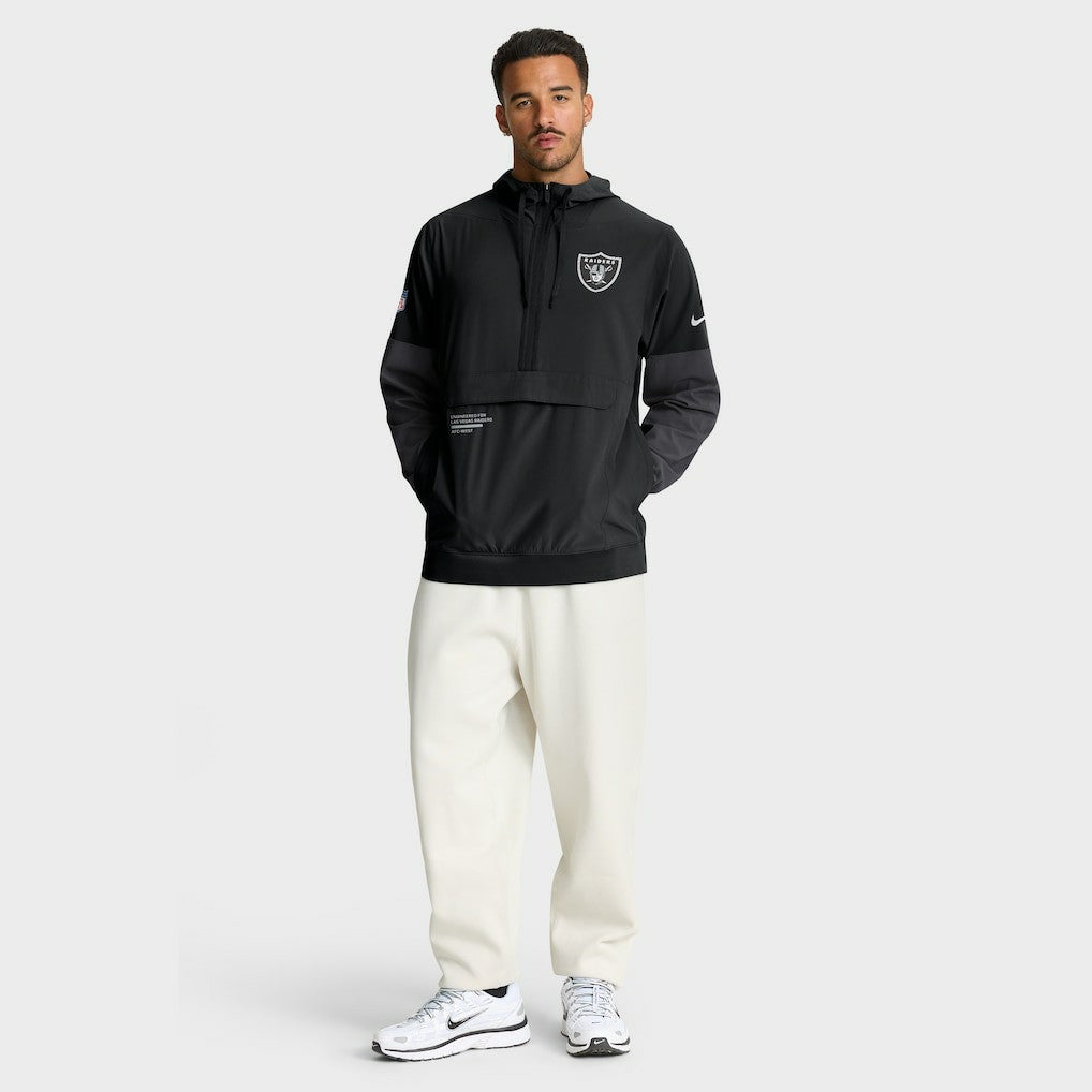 Las Vegas Raiders Sideline Anorak Half-Zip Hoodie Jacket - Black on sale