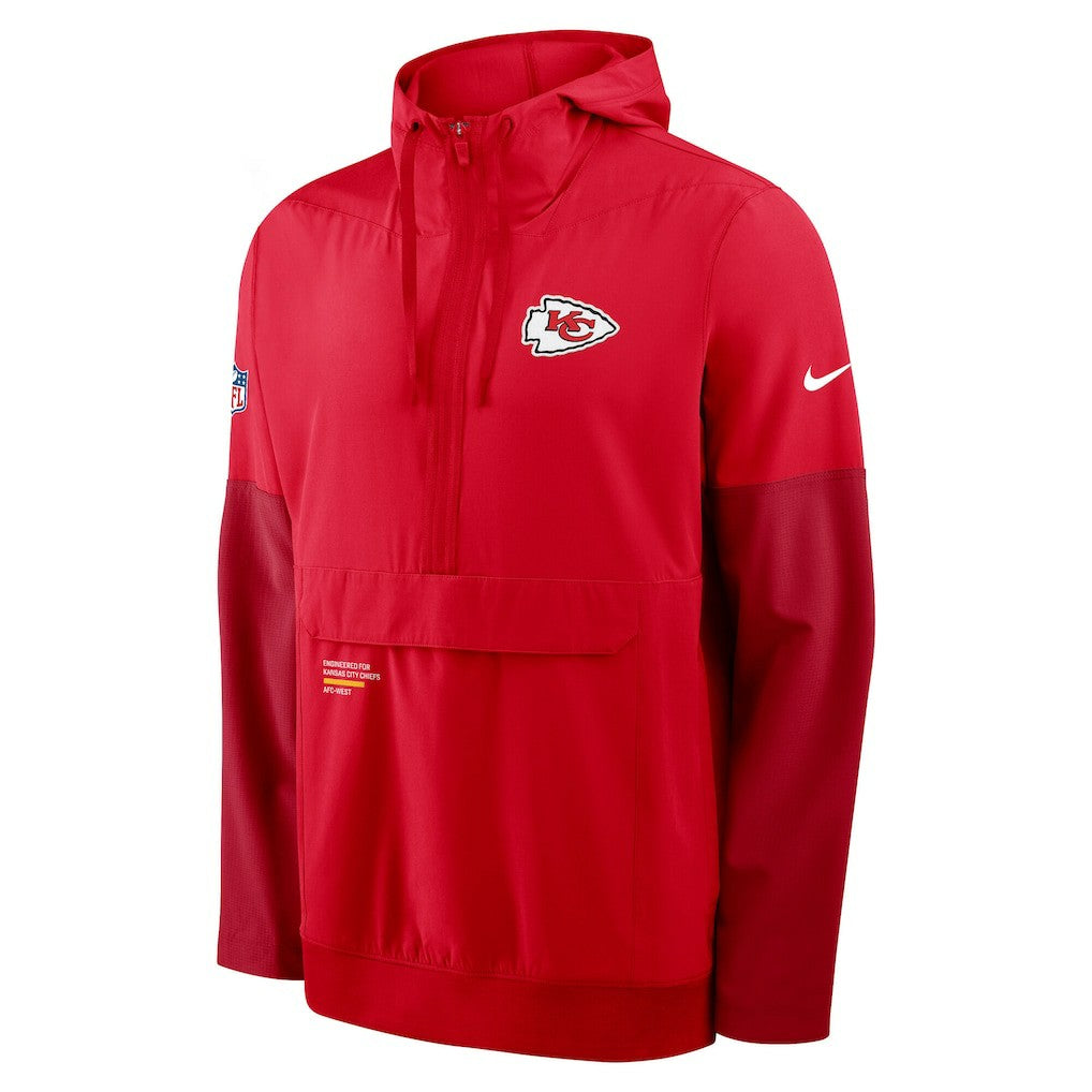 Kansas City Chiefs Sideline Anorak Half-Zip Hoodie Jacket - Red online