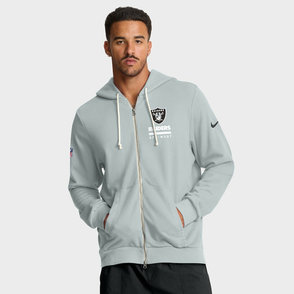 Las Vegas Raiders Sideline Standard Issue Utility Player Dri-FIT Full-Zip Hoodie - Silver on sale