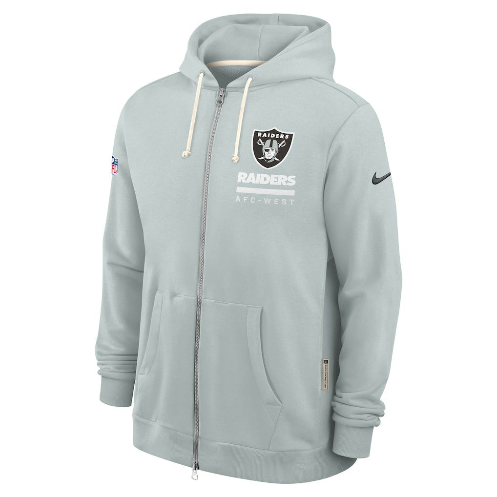 Las Vegas Raiders Sideline Standard Issue Utility Player Dri-FIT Full-Zip Hoodie - Silver on sale