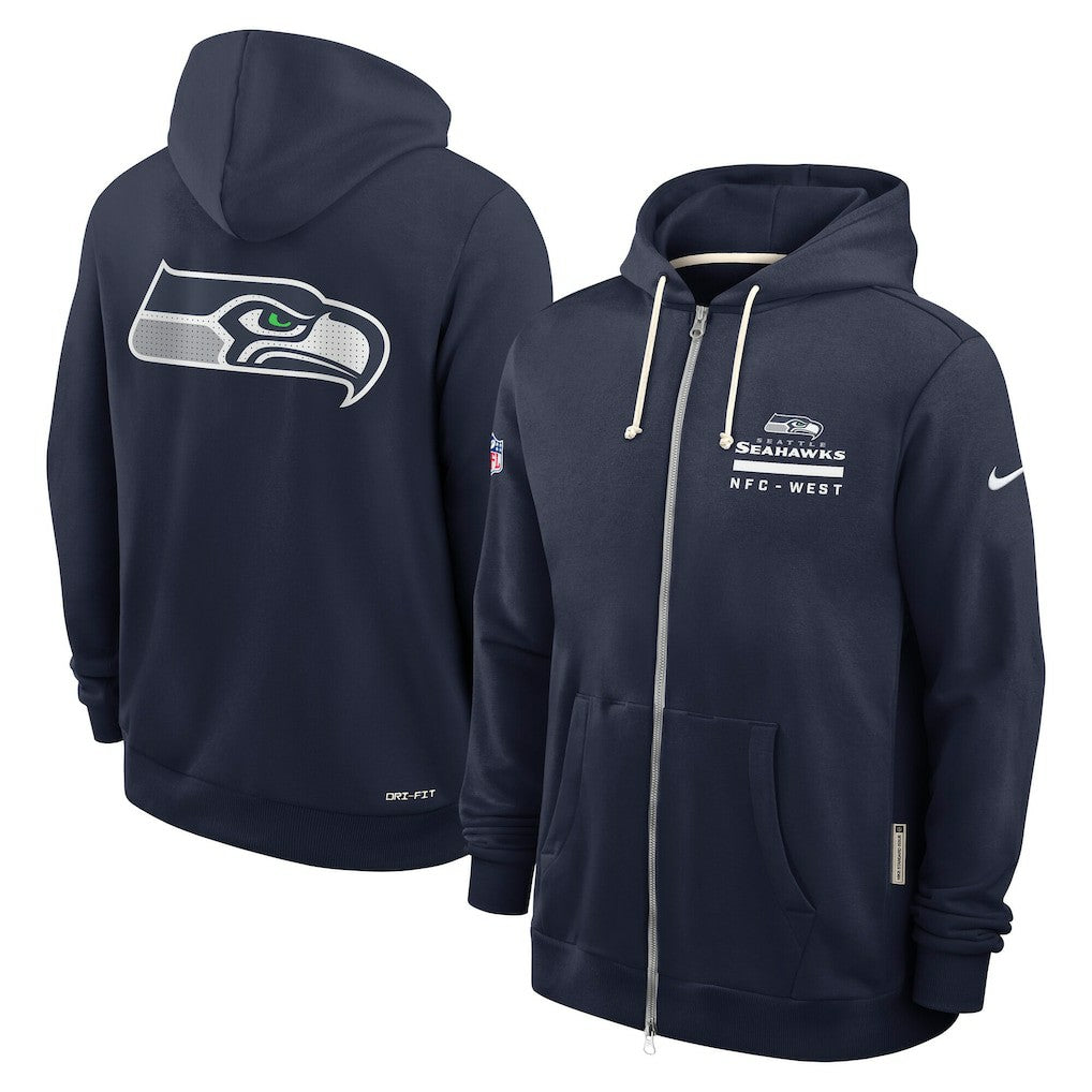 Seattle Seahawks Sideline Standard Issue Utility Player Dri-FIT Full-Zip Hoodie - College Navy discount